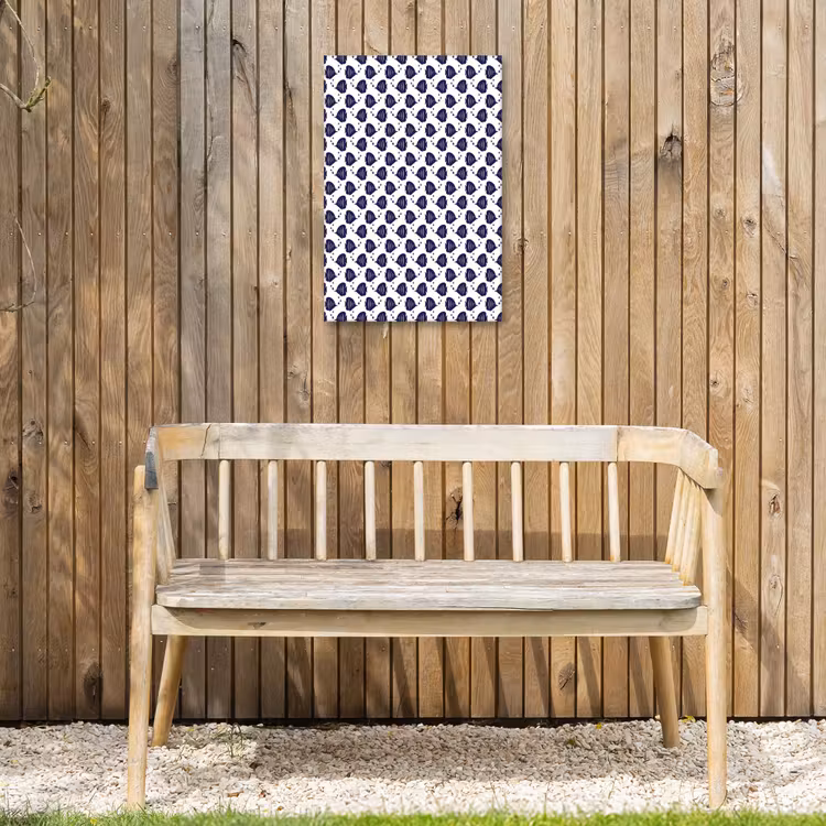 Oceaan - Vis - Blauw - Wit Tuinposter op houten frame 2 cm dik klein 841 -sfeer4
