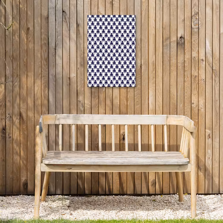 Oceaan - Octo - Blauw - Wit Tuinposter op houten frame 2 cm dik klein 841 -sfeer4