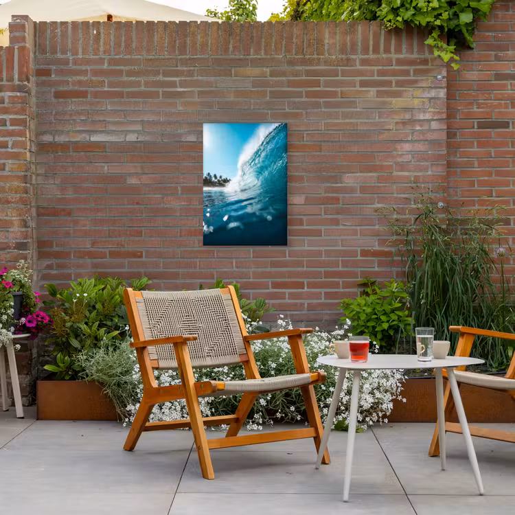 Oceaan - Golf - Strand - Natuur - Blauw Tuinposter op houten frame 2 cm dik klein -sfeer3