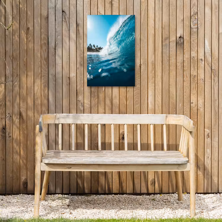 Oceaan - Golf - Strand - Natuur - Blauw Tuinposter op houten frame 2 cm dik klein -sfeer4