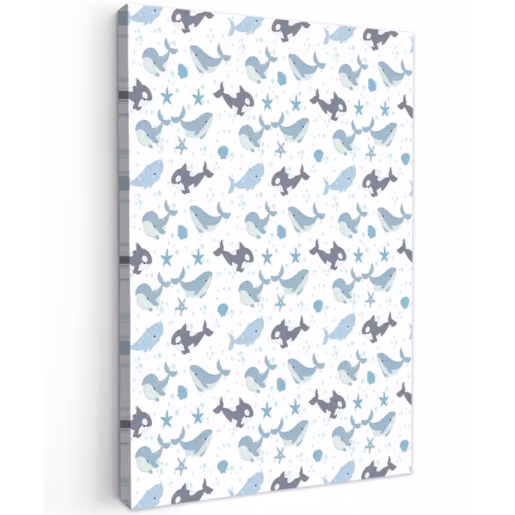 Oceaan - Walvis - Orka - Blauw Tuinposter op houten frame 2 cm dik klein 841 -3d