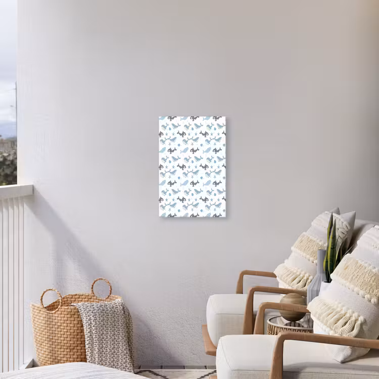 Oceaan - Walvis - Orka - Blauw Tuinposter op houten frame 2 cm dik klein 841 -sfeer1