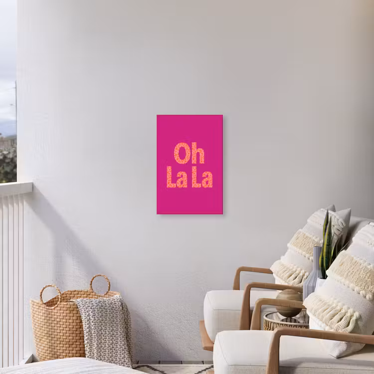 Oh la la - Luipaardprint - Roze Tuinposter op houten frame 2 cm dik klein -sfeer1