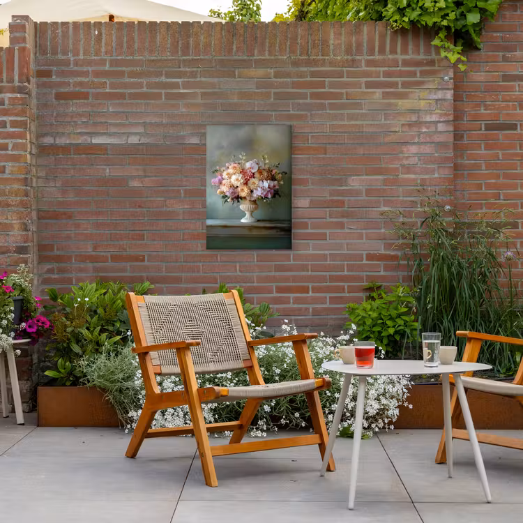 Orchidee - Boeket - Vaas - Bloemen Tuinposter op houten frame 2 cm dik klein -sfeer3