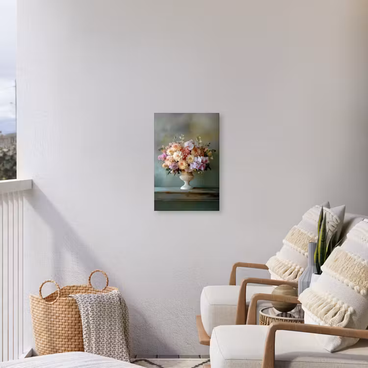 Orchidee - Boeket - Vaas - Bloemen Tuinposter op houten frame 2 cm dik klein -sfeer1