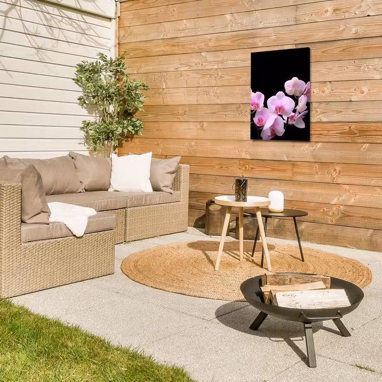 Orchidee - Bloemen - Roze - Flora Tuinposter op houten frame 2 cm dik klein -sfeer2