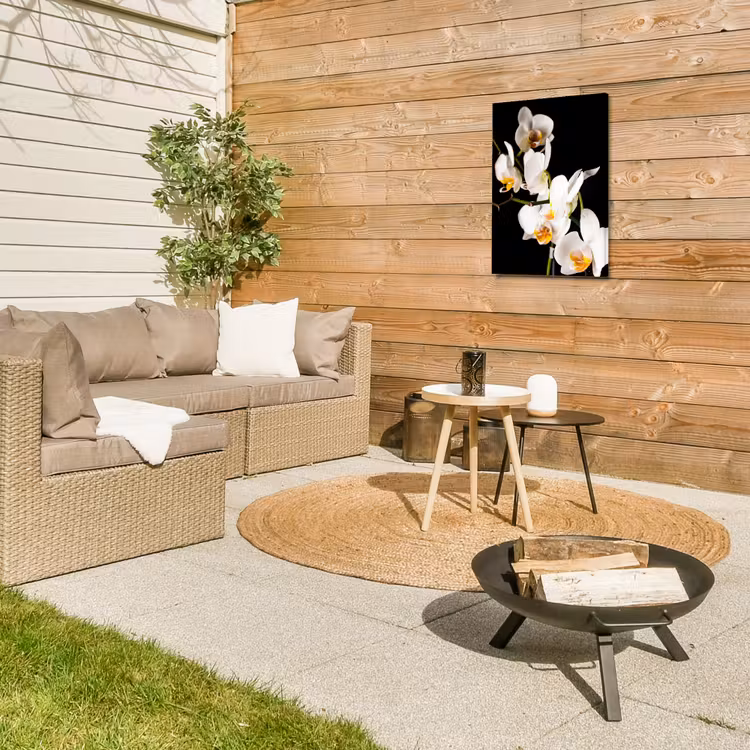 Orchidee - Bloemen - Planten - Botanisch Tuinposter op houten frame 2 cm dik klein -sfeer2