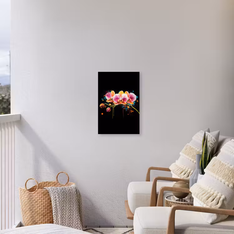 Orchidee - Graffiti - Kleurrijk - Bloemen - Abstract Tuinposter op houten frame 2 cm dik klein -sfeer1
