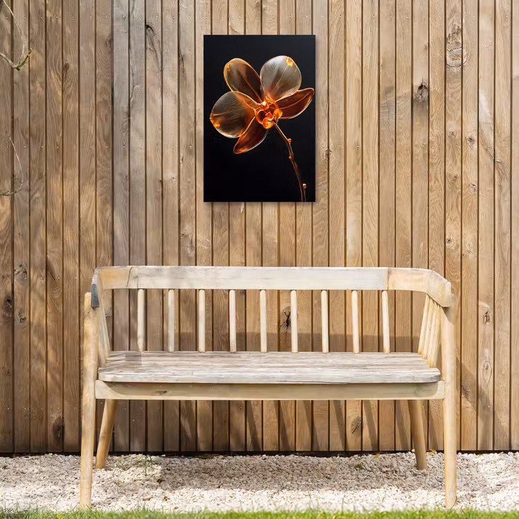 Orchidee - Doorzichtig - Bloem Tuinposter op houten frame 2 cm dik klein -sfeer4