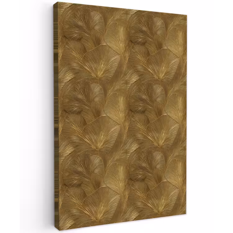 Organisch - Lijnen - Goud Tuinposter op houten frame 2 cm dik klein 841 -3d