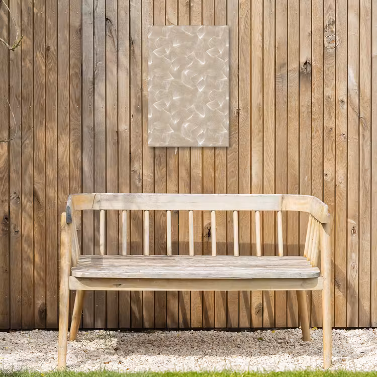 Organisch - Textuur - Beige Tuinposter op houten frame 2 cm dik klein 841 -sfeer4