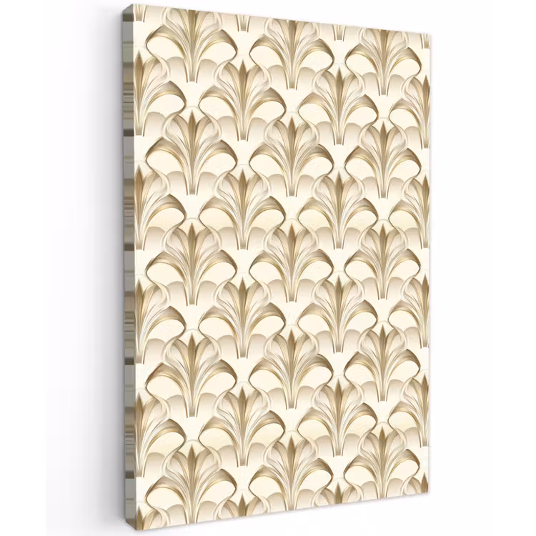 Ornament - Barok - Goud Tuinposter op houten frame 2 cm dik klein 841 -3d