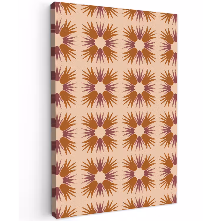 Ornament - Patroon - Oker Tuinposter op houten frame 2 cm dik klein 841 -3d
