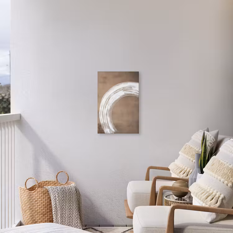 Verf - Bruin - Japandi Tuinposter op houten frame 2 cm dik klein -sfeer1