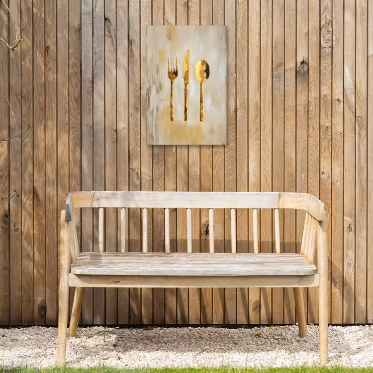 Verf - Goud - Bestek Tuinposter op houten frame 2 cm dik klein -sfeer4