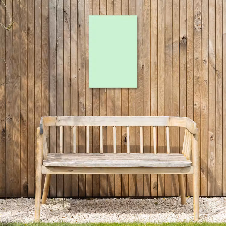 Pale - Mint - Groen Tuinposter op houten frame 2 cm dik klein 841 -sfeer4