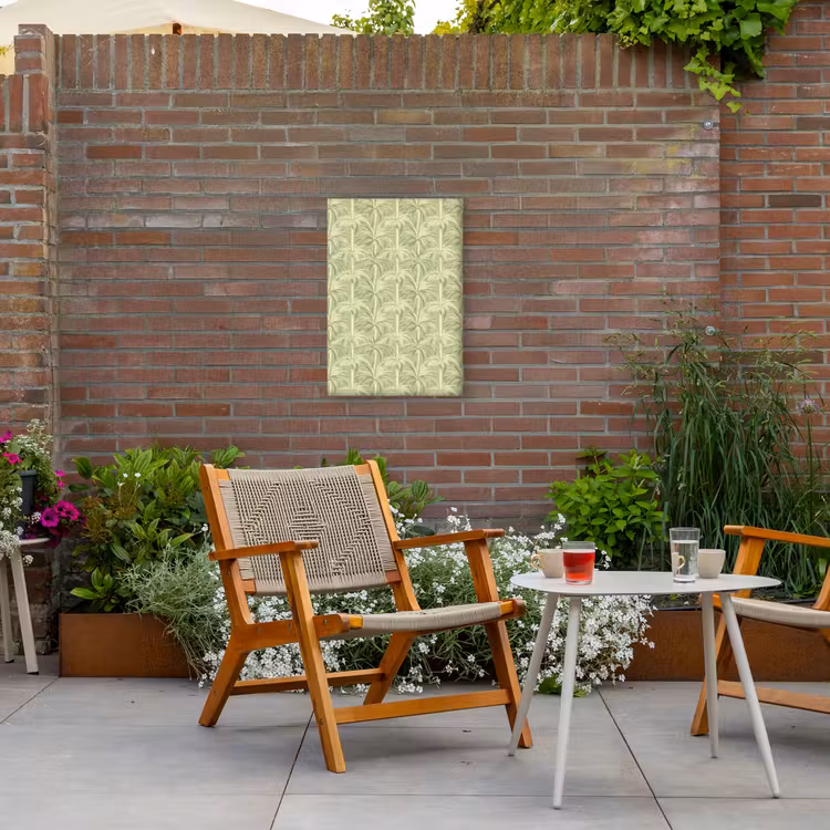 Palmwoud - Tropisch - Groen Tuinposter op houten frame 2 cm dik klein 841 -sfeer3
