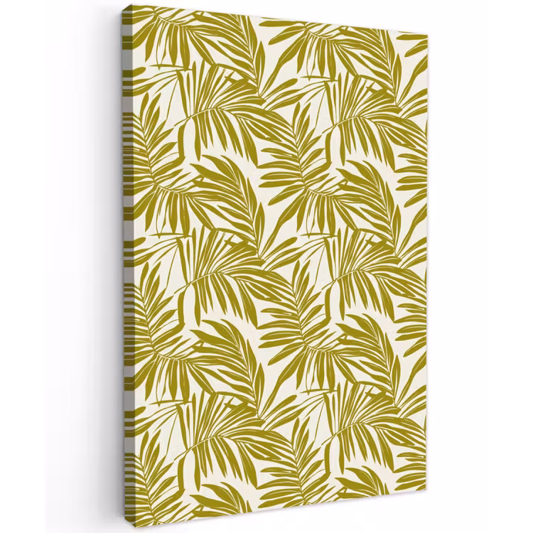 Palmblad - Patroon - Groen Tuinposter op houten frame 2 cm dik klein 841 -3d