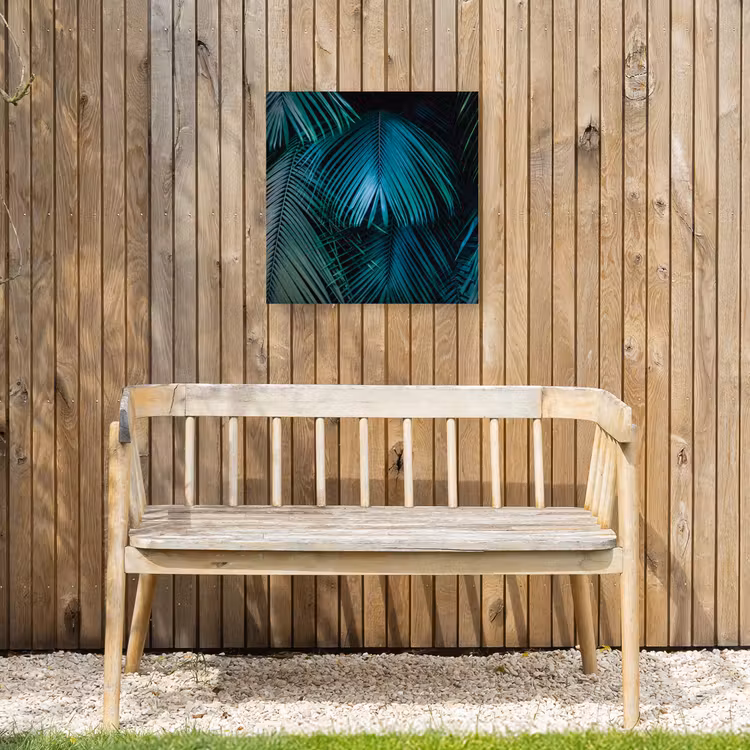 Palmblad - Tropisch - Natuur - Jungle Tuinposter op houten frame 2 cm dik klein -sfeer4