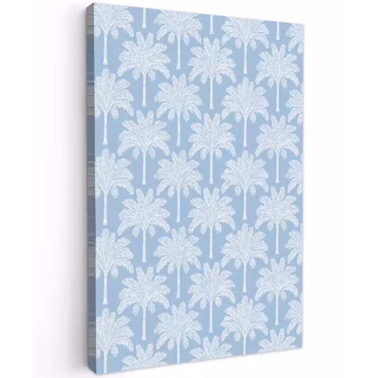 Palmboom - Modern - Blauw Tuinposter op houten frame 2 cm dik klein 841 -3d
