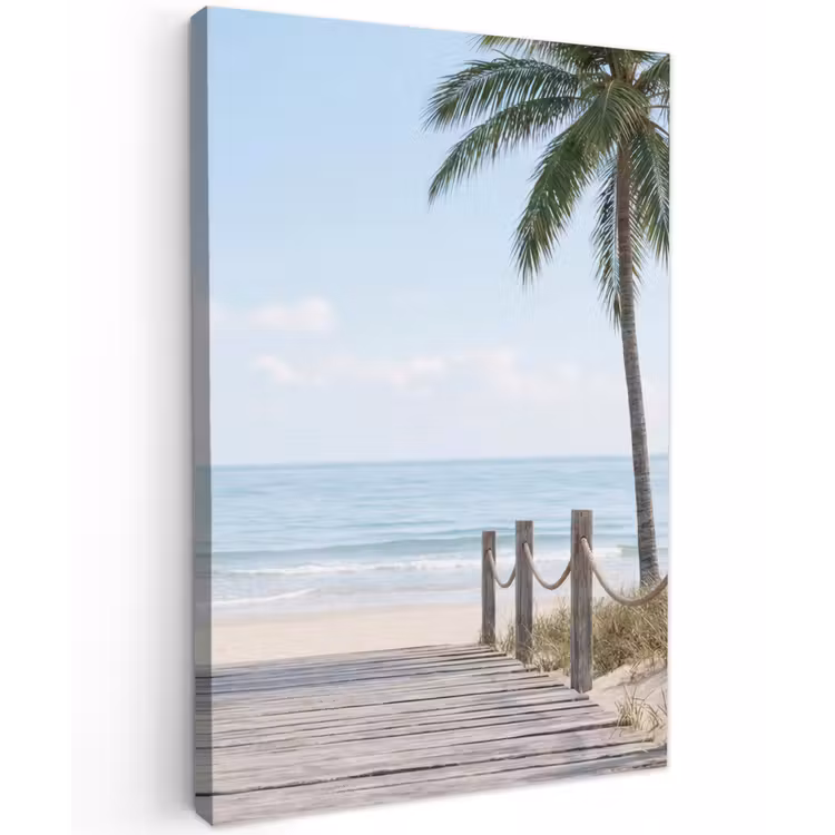 Palmbomen - Pad - Horizon Tuinposter op houten frame 2 cm dik klein -3d