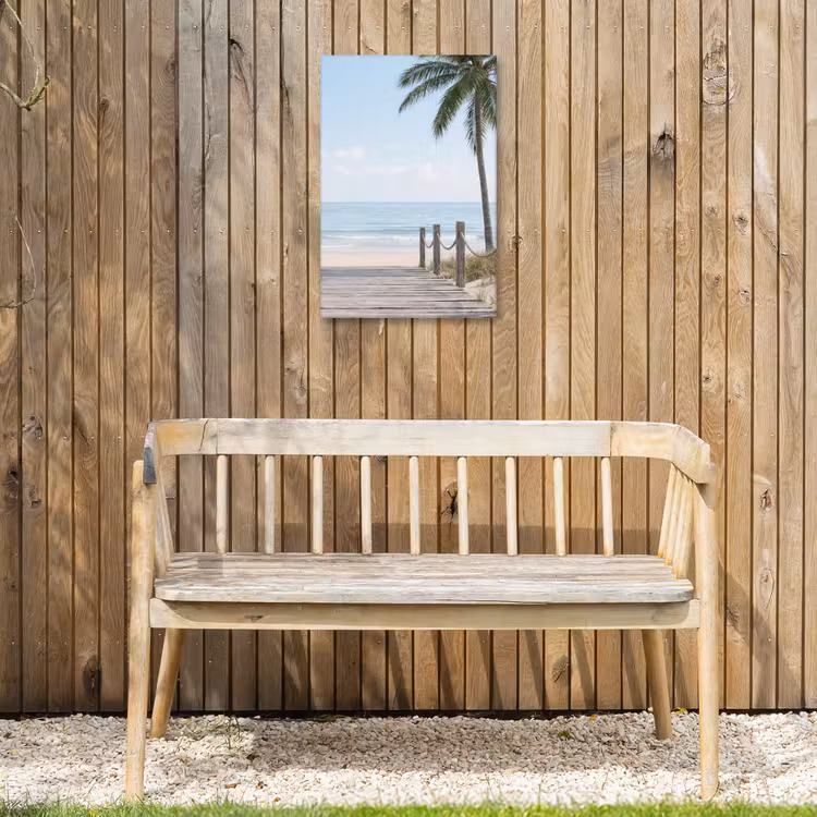 Palmbomen - Pad - Horizon Tuinposter op houten frame 2 cm dik klein -sfeer4