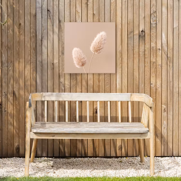 Pampas pluimen - Beige - Planten Tuinposter op houten frame 2 cm dik klein -sfeer4