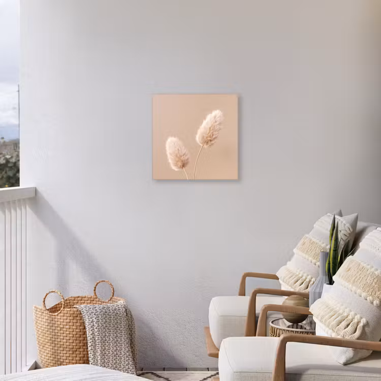 Pampas pluimen - Beige - Planten Tuinposter op houten frame 2 cm dik klein -sfeer1