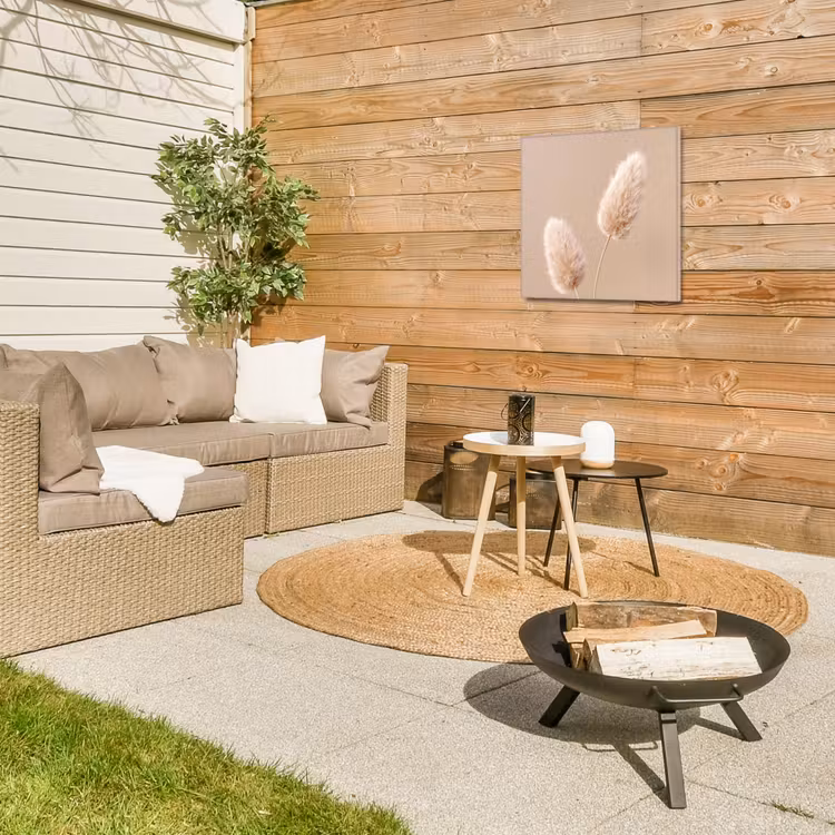 Pampas pluimen - Beige - Planten Tuinposter op houten frame 2 cm dik klein -sfeer2