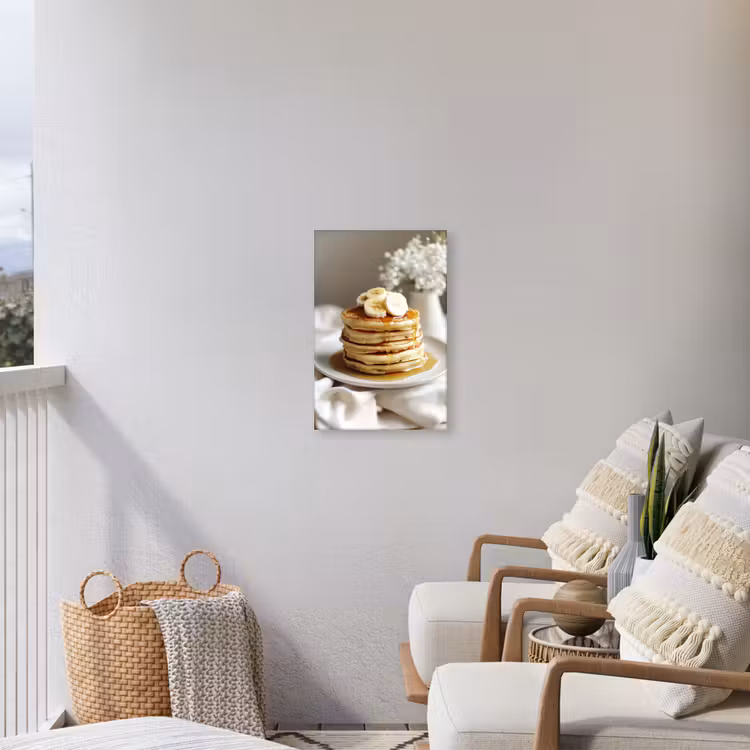 Pannenkoeken - Banaan - Siroop - Wit - Beige Tuinposter op houten frame 2 cm dik klein -sfeer1