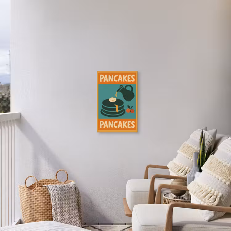 Pannenkoeken - Siroop - Illustratie - Oranje Tuinposter op houten frame 2 cm dik klein -sfeer1