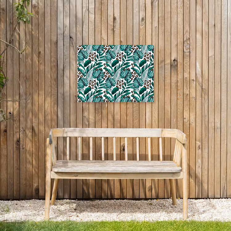 Panterprint - Bladeren - Jungle Tuinposter op houten frame 2 cm dik klein -sfeer4