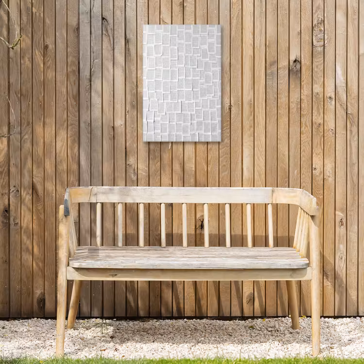 Papier - Overlappend - Textuur - Modern - Wit Tuinposter op houten frame 2 cm dik klein -sfeer4