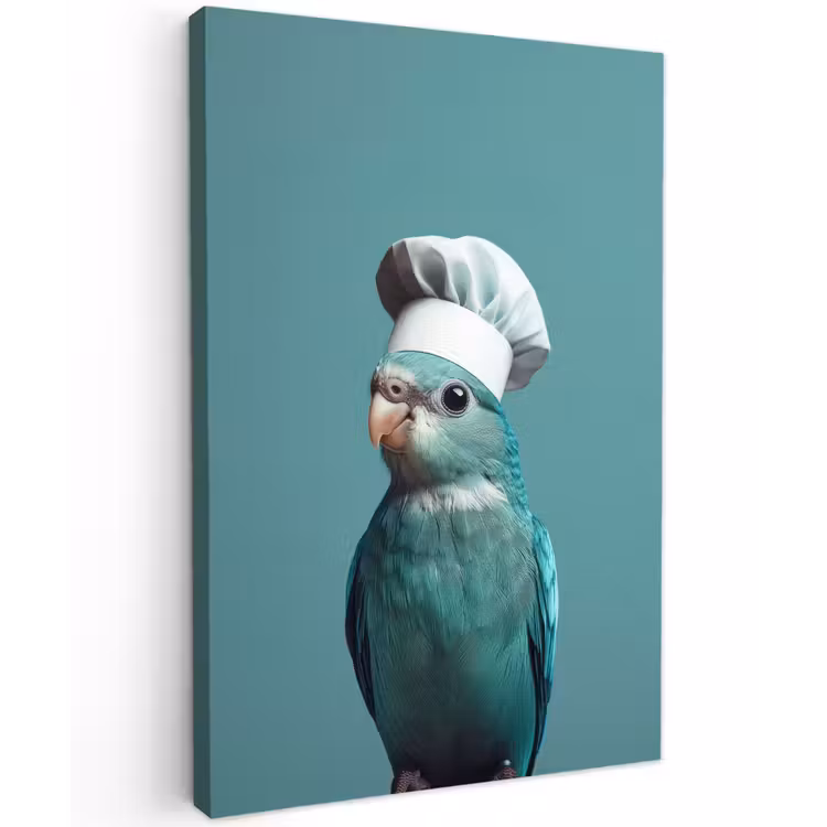 Parkiet - Vogel - Koksmuts - Cute Tuinposter op houten frame 2 cm dik klein -3d
