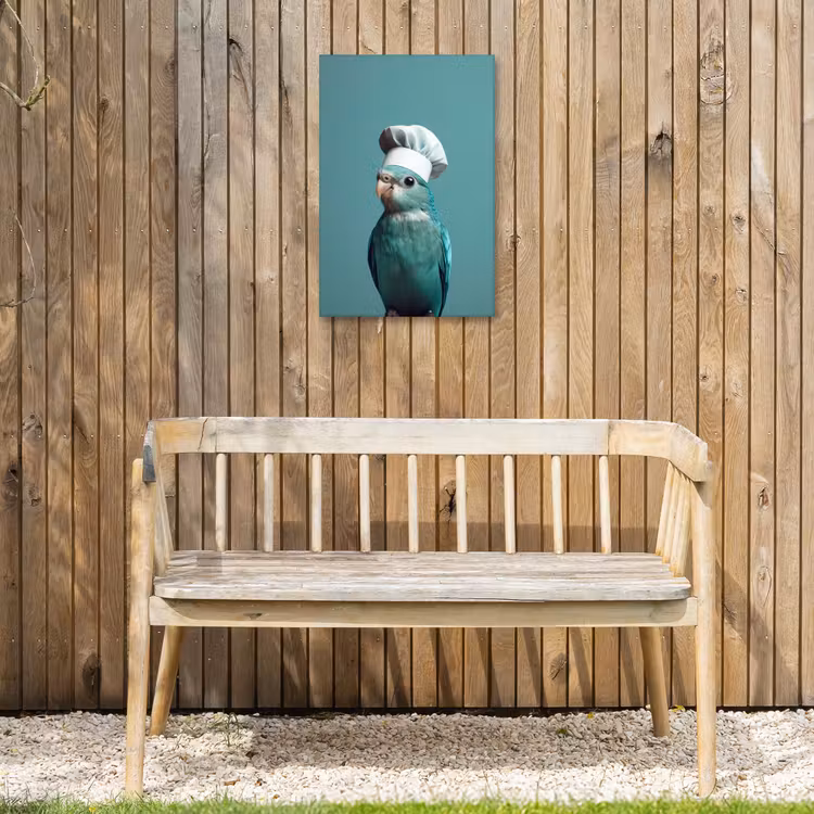 Parkiet - Vogel - Koksmuts - Cute Tuinposter op houten frame 2 cm dik klein -sfeer4