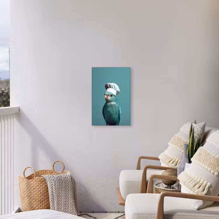 Parkiet - Vogel - Koksmuts - Cute Tuinposter op houten frame 2 cm dik klein -sfeer1