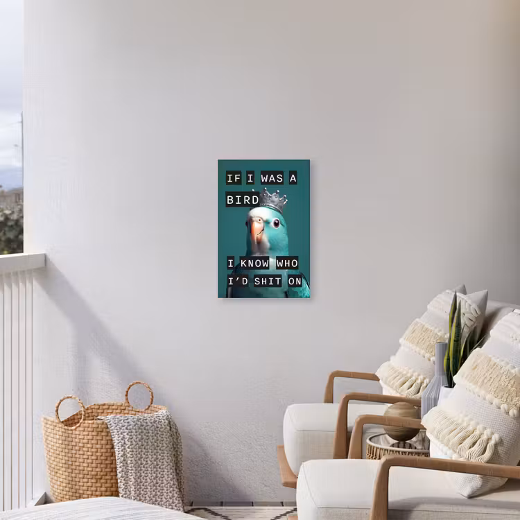 Parkiet - Turquoise - Quotes - Decoratie Tuinposter op houten frame 2 cm dik klein -sfeer1