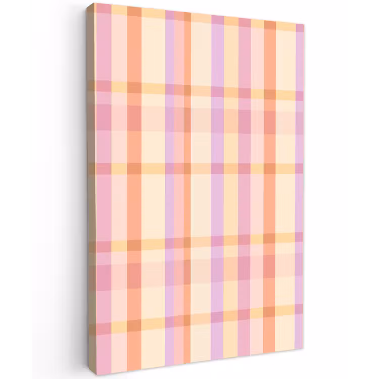 Pastel - uitpatroon - Geometrisch Tuinposter op houten frame 2 cm dik klein 841 -3d