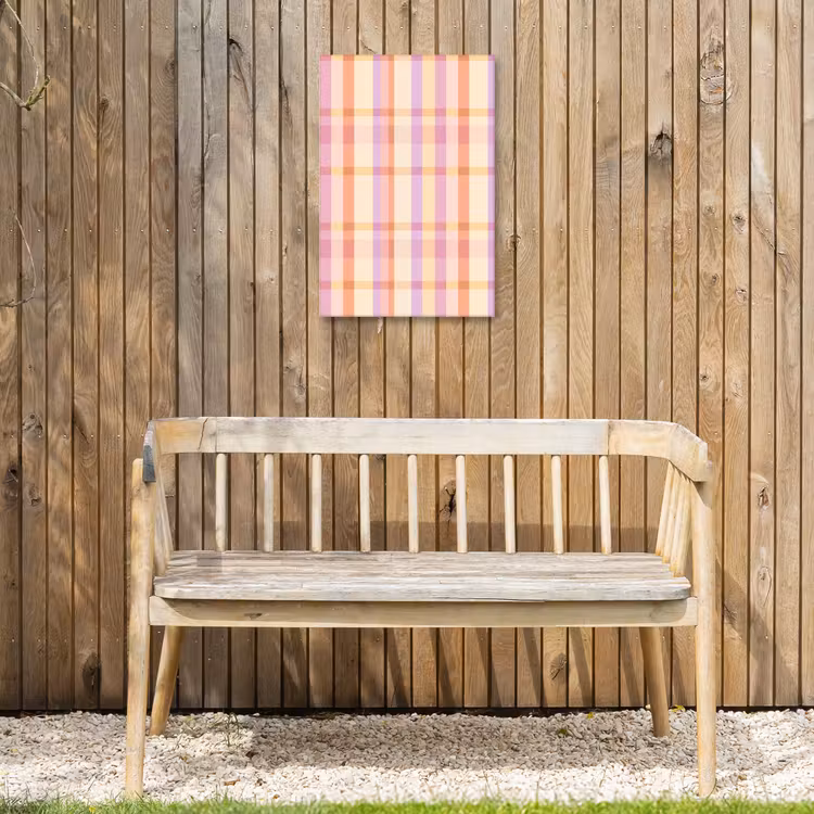 Pastel - uitpatroon - Geometrisch Tuinposter op houten frame 2 cm dik klein 841 -sfeer4
