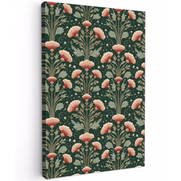 Patroon - Botanisch - Kleurrijk Tuinposter op houten frame 2 cm dik klein 841 -3d