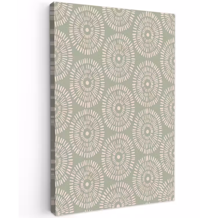 Patroon - Cirkels - Abstract - Modern - Groen Tuinposter op houten frame 2 cm dik klein -3d