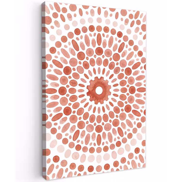 Patroon - Cirkels - Abstract - Modern - Rood Tuinposter op houten frame 2 cm dik klein -3d