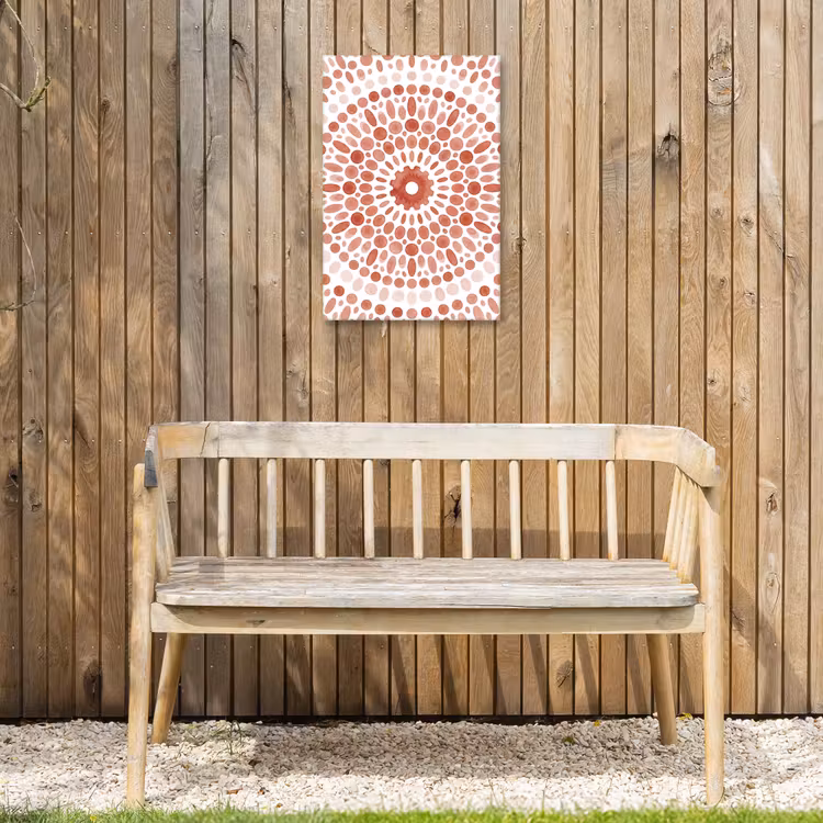Patroon - Cirkels - Abstract - Modern - Rood Tuinposter op houten frame 2 cm dik klein -sfeer4