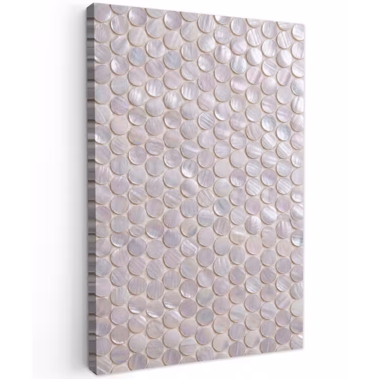 Patroon - Cirkels - Abstract - Modern - Wit Tuinposter op houten frame 2 cm dik klein -3d