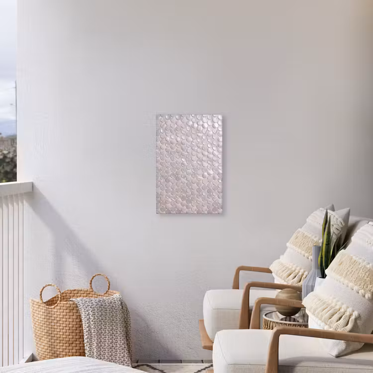 Patroon - Cirkels - Abstract - Modern - Wit Tuinposter op houten frame 2 cm dik klein -sfeer1
