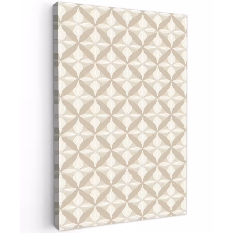 Patroon - Klassiek - Beige Tuinposter op houten frame 2 cm dik klein 841 -3d