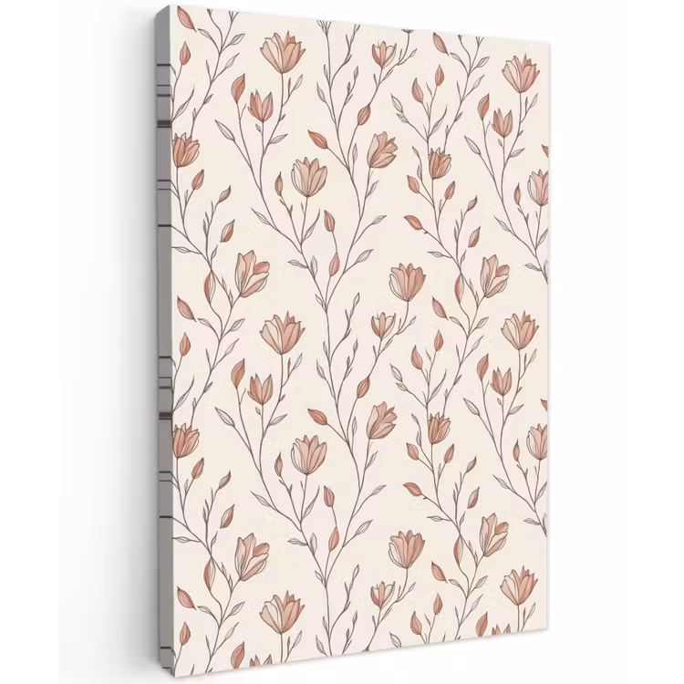 Patroon - Klassiek - Roze Tuinposter op houten frame 2 cm dik klein 841 -3d