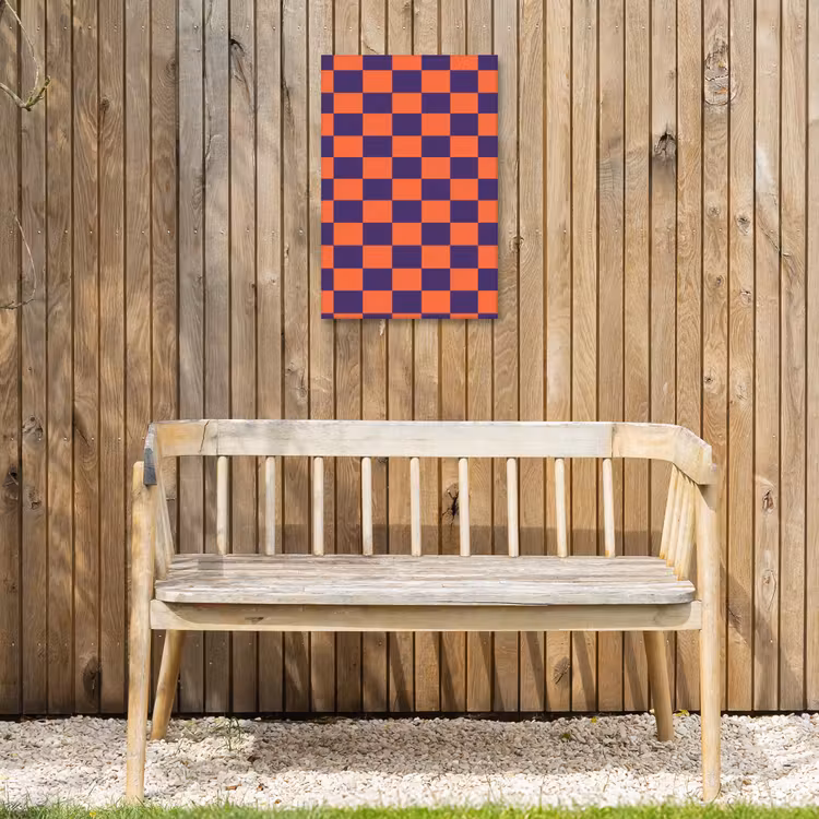 Patroon - Klassiek - Paars Tuinposter op houten frame 2 cm dik klein 841 -sfeer4