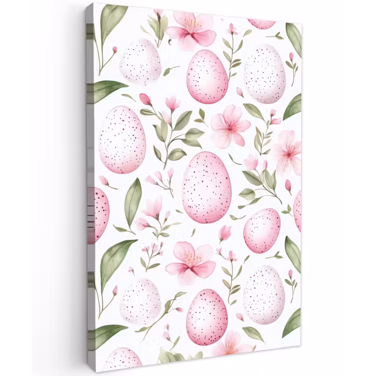 Patroon - Eieren - Roze - Pasen Tuinposter op houten frame 2 cm dik klein -3d