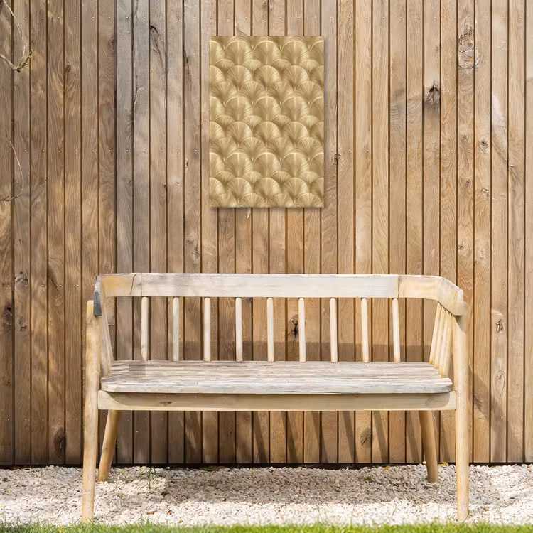 Patroon - Waaier - Goud Tuinposter op houten frame 2 cm dik klein 841 -sfeer4